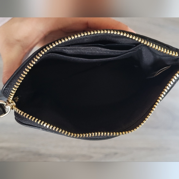 Coach Black Embossed Leather Wristlet - Picture 6 of 8